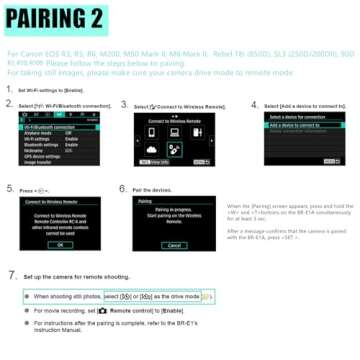 AODELAN Camera Remote Control for Canon EOS RP, EOS R, R5, R6, M50, M50 II, 6D Mark II, 77D, 850D, 800D, 200D, 250D, EOS Rebel SL2, Rebel T7i, T8i, 90D, EOS M6 Mark II, SX70 HS; Replaces Canon BR-E1