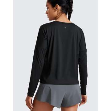 CRZ YOGA Long Sleeve Workout Tops for Women Lightweight Running Gym Athletic Shirts Basic Loose Fall...