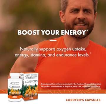 Host Defense Cordyceps Capsules - Immune & Energy Support Supplement - Kidney Health Supplement with Cordyceps - Fitness Support Supplement to Aid Oxygen Uptake - 120 Capsules (60 Servings)*