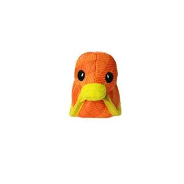 DURA FORCE - Durable Woven Fiber - Duck - Squeakers - Multiple Layers. Made Durable, Strong & Tough. Interactive Play Dog Toy (Tug, Toss & Fetch). Machine Washable & Floats (Duck 2(Orange) 2 Pack)
