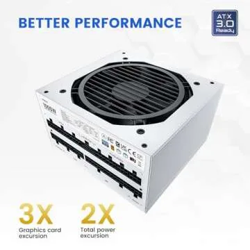 Vetroo 1000W White Power Supply ATX 3.0 Ready Dual PCIe 5.0, 80 Plus Gold Full Modular, Japanese 105°C Capacitors, Eco Mode with 120mm FDB Fan, Compact Size, 10 Year Warranty for Gaming PC