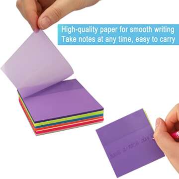 400 Sheets Post its, Sticky Notes 3x3 Inches, Bright Colors Self-Stick Pads, Strong Adhesive Post it Notes, Clear Sticky Note Pads, Easy to Post for Home, Notebook, Office Supplies (8 Pads)