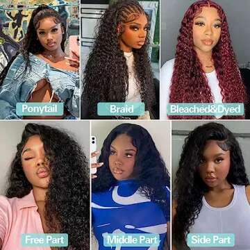 Lace Front Wigs Human Hair Deep Wave Lace Front Wigs for Black Women HD Transparent Deep Curly Wig Human Hair Pre Plucked with Baby Hair 18inch Brazilian Virgin Curly Wave Frontal Wigs 180% Density