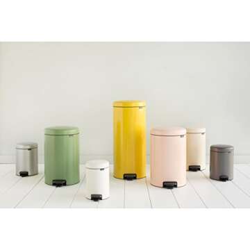 Brabantia Step Trash Can newIcon with Plastic Inner Bucket, 8 Gal. - Metallic Mint