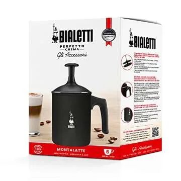 Bialetti 00AGR395 Tutto Crema Milk Frother, (6 Cup), 23 oz (1 L), Black