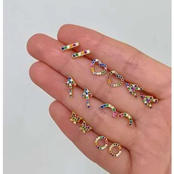 LAVLA Snake Earrings Snake Earrings for Women Rainbow Studs Earrings Dainty Earrings Minimalist Earrings