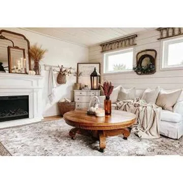 Hauteloom Claydon Boho Vintage Traditional Oushak Runner Rug - Farmhouse Oriental Floral Damask Carpet for Hallway - Taupe, Beige, Olive; Blue 2'7" x 7'3"