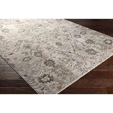 Hauteloom Claydon Boho Vintage Traditional Oushak Runner Rug - Farmhouse Oriental Floral Damask Carpet for Hallway - Taupe, Beige, Olive; Blue 2'7" x 7'3"