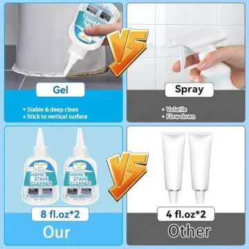 Home Remover Gel, 8 Fl Oz Household Washing Machine Cleaner for Washing Machine, Refrigerator Strips, Cleaner For Tiles Grout Sealant Bathroom Cleaning Home Kitchen Sinks Cleaning Grout Cleaner