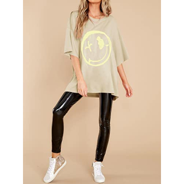 WLLW Women's Oversized Graphic Tees - Trendy & Comfortable