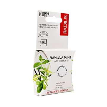 RADIUS Vanilla Mint Dental Floss 55 Yards Vegan & Non-Toxic Oral Care Boost & Designed to Help Fight Plaque - Pack of 2