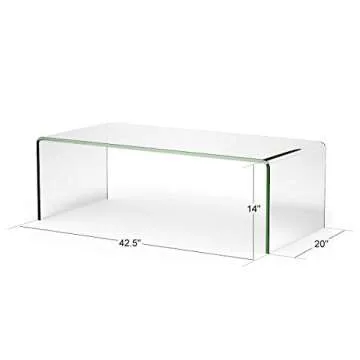 Tangkula Glass Coffee Table for Modern Homes