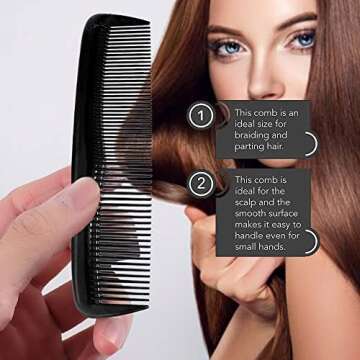 Soft 'N Style Hair Care 4-Pack Comb - Not Breakable - mens comb/fine tooth comb/peines para cabello