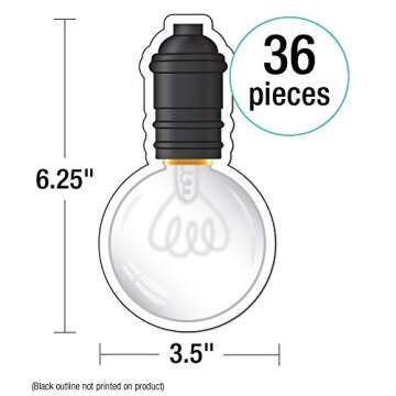 Schoolgirl Style Industrial Chic Light Bulb Cutouts―Rustic Lights for Bulletin Board Accents, Labe...