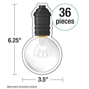 Schoolgirl Style Industrial Chic Light Bulb Cutouts for Classroom Decor and Creative Projects