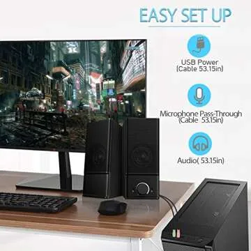 YYV Dual 5W USB Computer Speakers for Home & Office