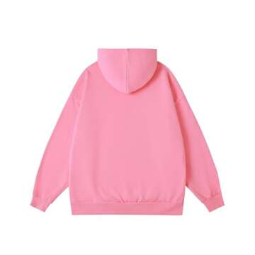 Aelfric Eden Graphic Hoodies for Men Vintage Printed Hoodie Sweatshirt Oversized Long Sleeve Streetwear Hooded Pullover Pink