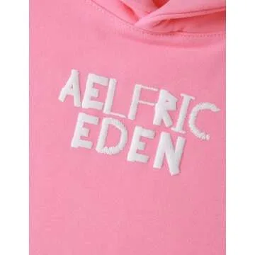 Aelfric Eden Graphic Hoodies for Men Vintage Printed Hoodie Sweatshirt Oversized Long Sleeve Streetwear Hooded Pullover Pink