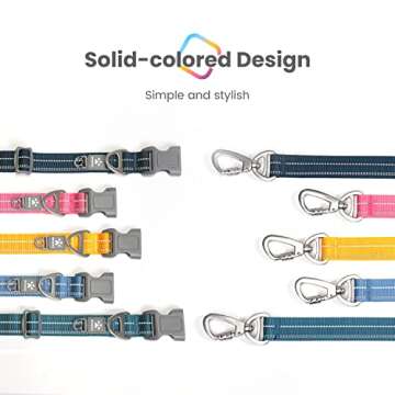 Pawaii Dog Collar and Leash Set, Personalized Dog Collar with Reflective Dog Leash, Dog Collar and Leash for Medium Dogs Adjustable Size