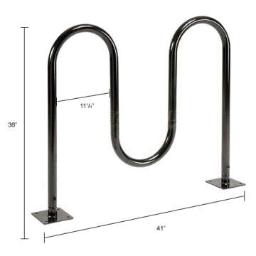 Global Industrial 41"L Wave Bike Rack, Black, Flange Mount, 5-Bike Capacity