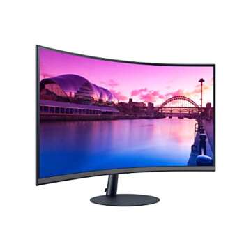 SAMSUNG 27-Inch S39C Series FHD Curved Gaming Monitor, 75Hz, AMD FreeSync, Game Mode, Advanced Eye Comfort, Frameless Display, Built in Speakers, Slim Metal Stand, LS27C392EANXGO, 2023, Black