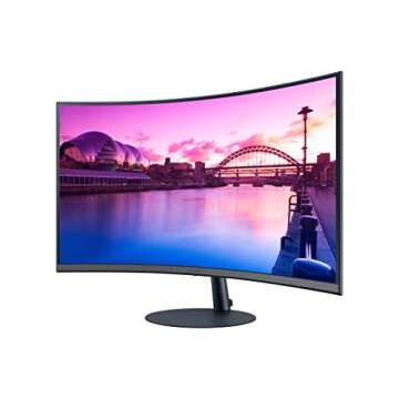 SAMSUNG 27-Inch S39C Series FHD Curved Gaming Monitor, 75Hz, AMD FreeSync, Game Mode, Advanced Eye Comfort, Frameless Display, Built in Speakers, Slim Metal Stand, LS27C392EANXGO, 2023, Black