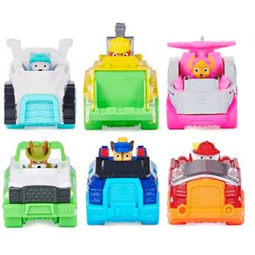 Paw Patrol, True Metal Neon Rescue Vehicle Gift Pack of 6 Collectible Die-Cast Toy Cars, 1:55 Scale, Kids Toys for Boys and Girls Ages 3 and up