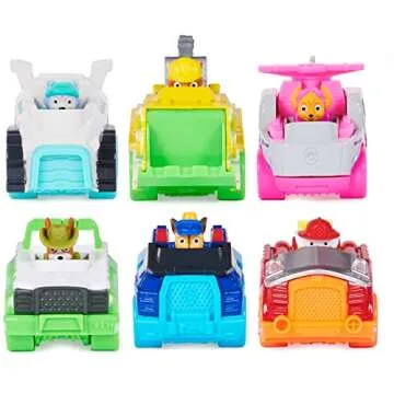 Paw Patrol, True Metal Neon Rescue Vehicle Gift Pack of 6 Collectible Die-Cast Toy Cars, 1:55 Scale, Kids Toys for Boys and Girls Ages 3 and up