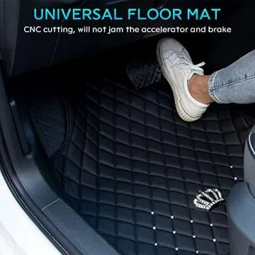 All-Weather PU Leather Car Floor Mats - 5 Pack Set
