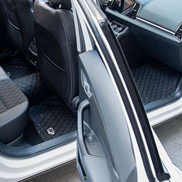 All-Weather PU Leather Car Floor Mats - 5 Pack Set