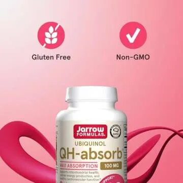 Jarrow Formulas QH-Absorb, 100 mg, Ubiquinol Dietary Supplement for Healthy Cardiovascular Function, 60 Softgels, 60 Day Supply
