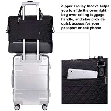 CAMTOP Women Ladies Travel Weekender Bag Overnight Duffel Carry-on Tote Bag fit 15.6 Inch Laptop Computer