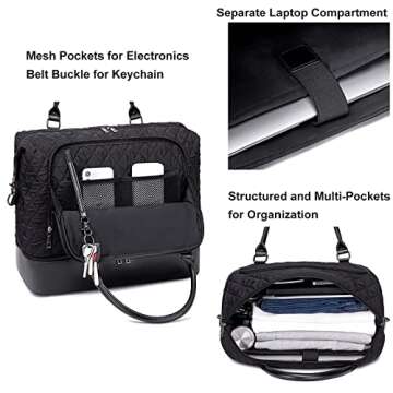 CAMTOP Women Ladies Travel Weekender Bag Overnight Duffel Carry-on Tote Bag fit 15.6 Inch Laptop Computer