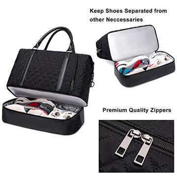 CAMTOP Women Ladies Travel Weekender Bag Overnight Duffel Carry-on Tote Bag fit 15.6 Inch Laptop Computer