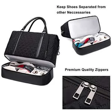 CAMTOP Women Ladies Travel Weekender Bag Overnight Duffel Carry-on Tote Bag fit 15.6 Inch Laptop Computer