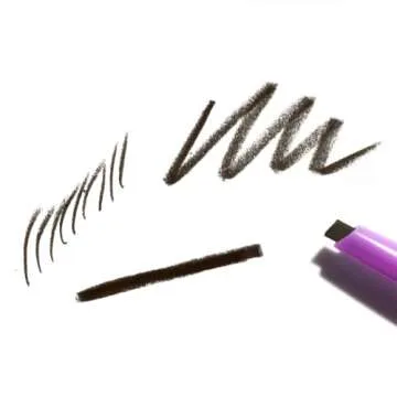 Kosas Brow Pop - Longwear Eyebrow Makeup, Dual-Sided Defining Pencil with Castor Oil for Soft, Natural Look of Real Hair - Brown Black