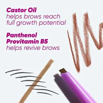 Kosas Brow Pop - Longwear Eyebrow Makeup, Dual-Sided Defining Pencil with Castor Oil for Soft, Natural Look of Real Hair - Brown Black