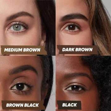 Kosas Brow Pop - Longwear Eyebrow Makeup, Dual-Sided Defining Pencil with Castor Oil for Soft, Natural Look of Real Hair - Brown Black