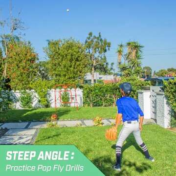 GoSports 6 ft x 3.5 ft Baseball & Softball Pitching and Fielding Rebounder - Adjustable Angle Pitch Back Net - Practice Grounders, Pop Flies, Line Drives
