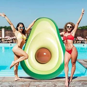 Inflatable Avocado Pool Float Floatie with Ball Water Fun Large Blow Up Summer Beach Swimming Floaty...