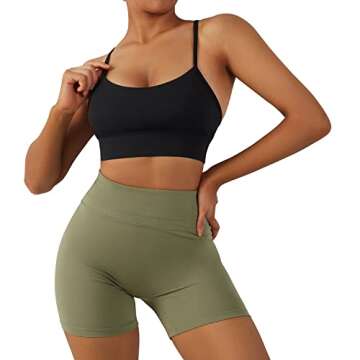 RUUHEE Women Y Back Sports Bra Racerback Spaghetti Straps Padded Support Workout Yoga Bras(Small,Y Back-Black)