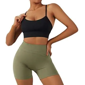 RUUHEE Women Y Back Sports Bra Racerback Spaghetti Straps Padded Support Workout Yoga Bras(Small,Y Back-Black)