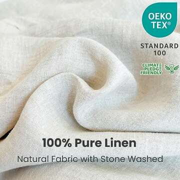 Simple&Opulence 100% Linen Duvet Cover Set 3pcs with Coconut Button Closure Natural French Washed Fl...