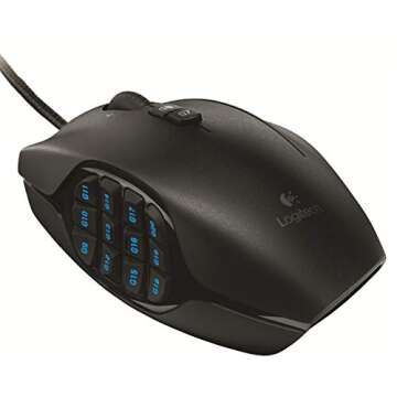 Logitech G600 MMO Gaming Mouse - RGB Backlit, Black Style