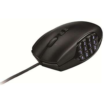 Logitech G600 MMO Gaming Mouse - RGB Backlit, Black Style