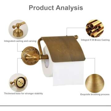 Elegant Antique Brass Toilet Paper Holder with Cover