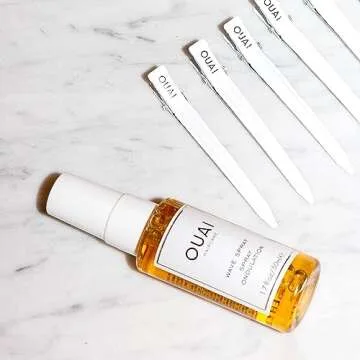 OUAI Wave Spray Travel Size - Coconut Oil & Rice Protein Texturizing Mist for Beach Waves, Volume & ...