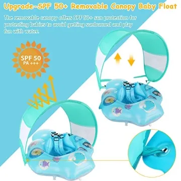 Fixget Baby Swimming Float with UPF50 Sun Canopy