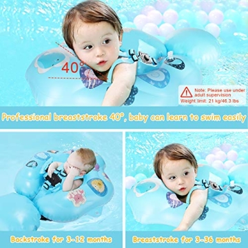 Fixget Baby Swimming Float with UPF50 Sun Canopy