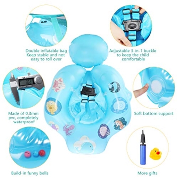 Fixget Baby Swimming Float with UPF50 Sun Canopy